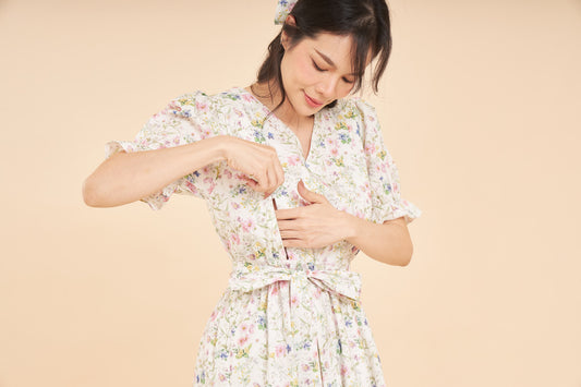 All Day Dress with Nursing Zippers in Sweet Wildflowers