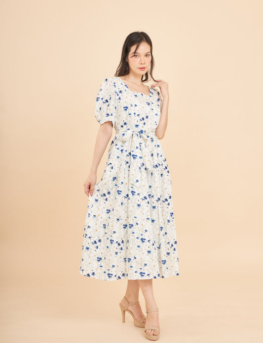 Versa Everywhere Dress with Nursing Zippers in Blue Cornflowers