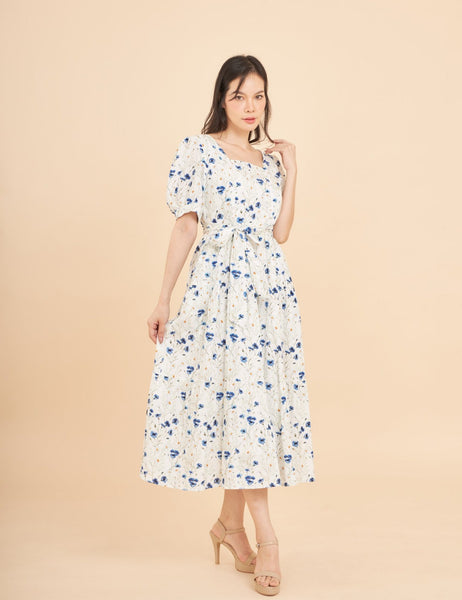 Versa Everywhere Dress with Nursing Zippers in Blue Cornflowers