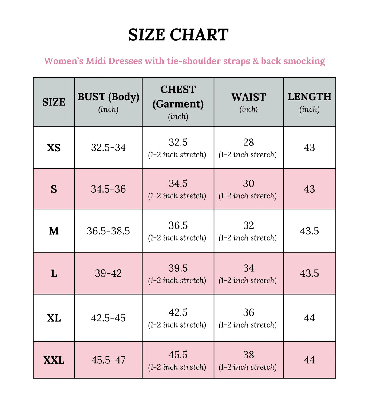 Size chart