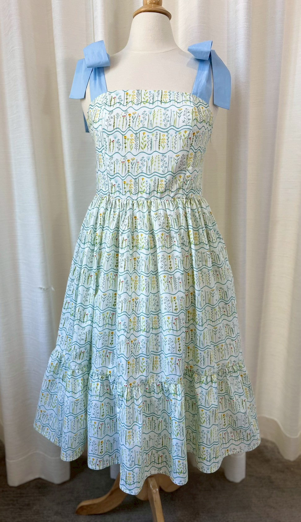 $69 Julia Midi Dress with Nursing Zippers in Botanical Meadow