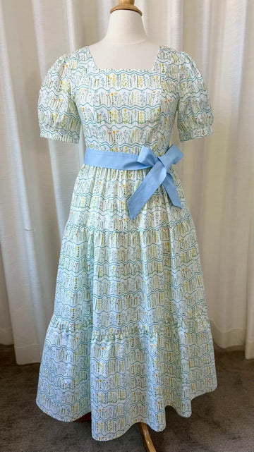 C20: Versa Cotton Dress with Nursing Zippers in Botanical Meadow (Size XS: bust=32.5")