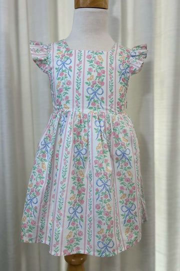 *Sample* Little Angela Dress (Girls) in Bowtanical Rose Garden
