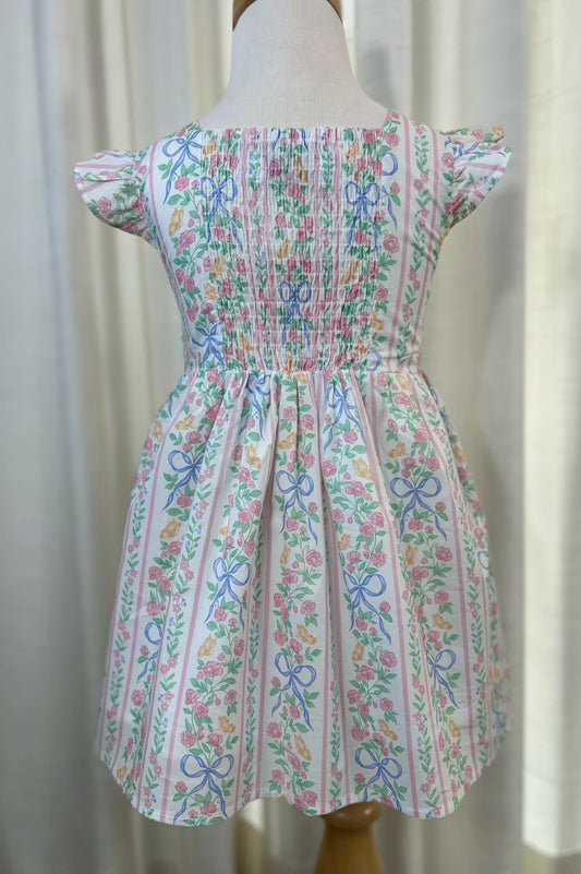 *Sample* Little Angela Dress (Girls) in Bowtanical Rose Garden