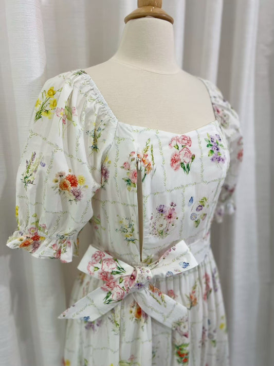*Sample* Ann Maxi Dress with Nursing Zippers in Birth Flowers
