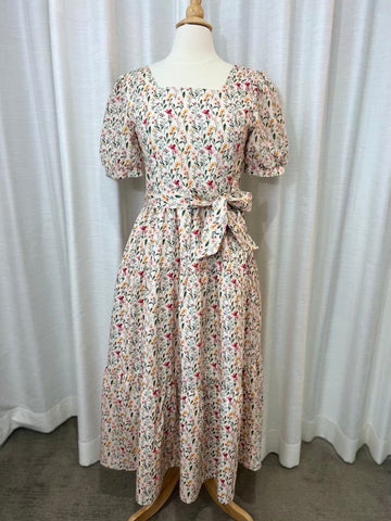 D32: Versa Cotton Dress with Nursing Zippers in Harvest Blooms, Size XS (Slightly Imperfect Product)