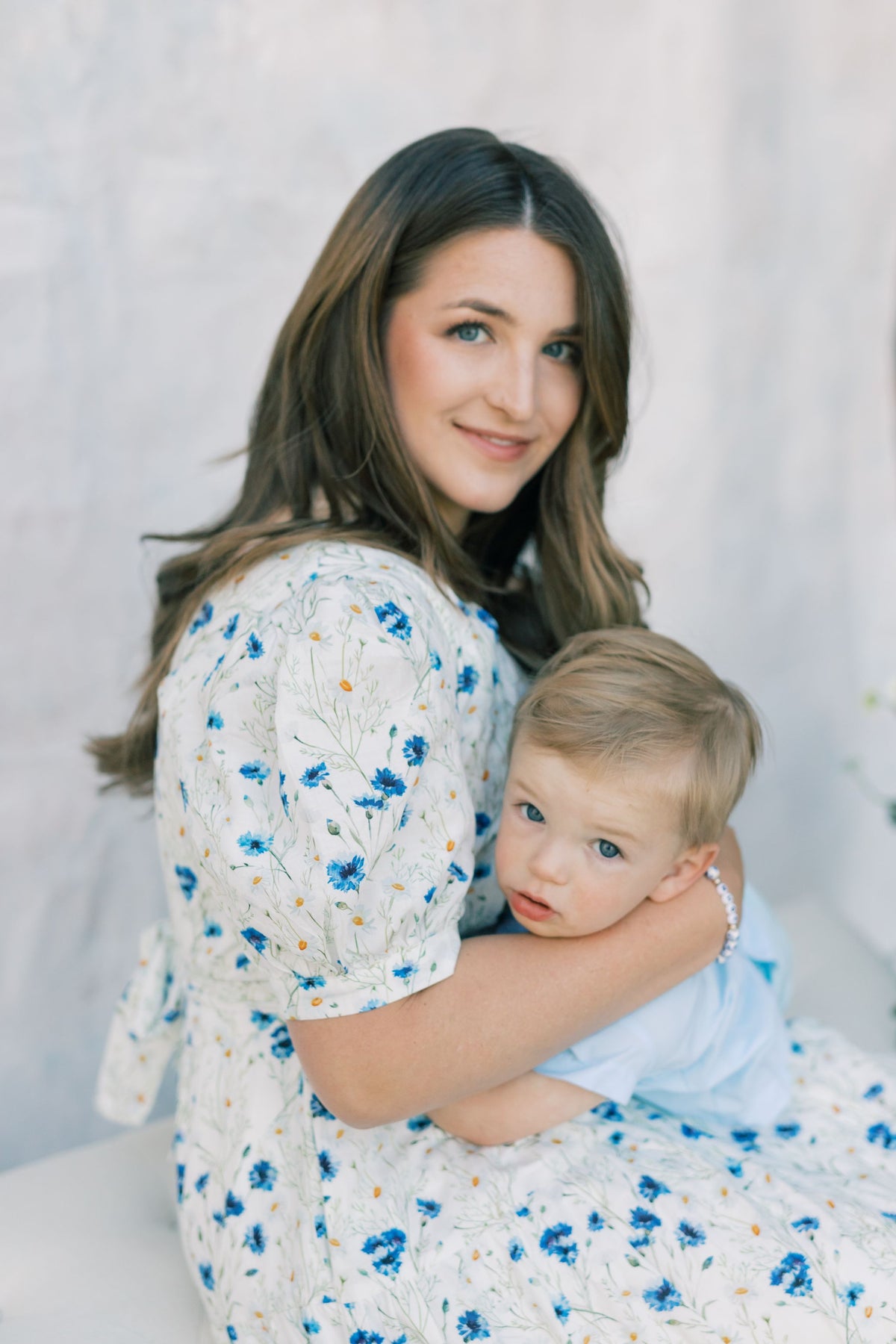Versa Cotton Dress with Nursing Zippers in Blue Cornflowers