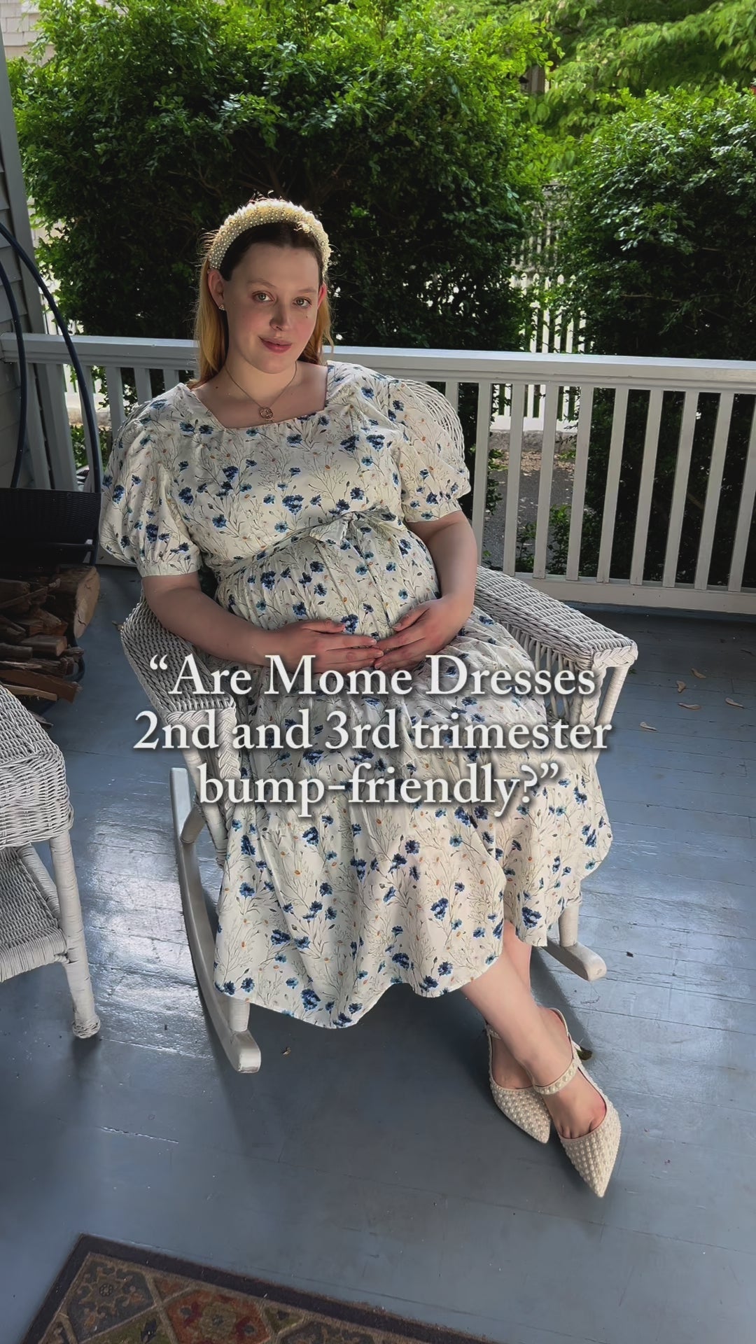 Versa Cotton Dress with Nursing Zippers in Blue Cornflowers