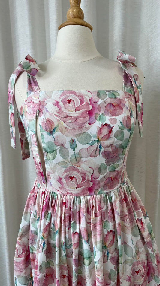 Julia Midi Dress with nursing zippers in Lily Rose, Size S & XXL (Final Sale)