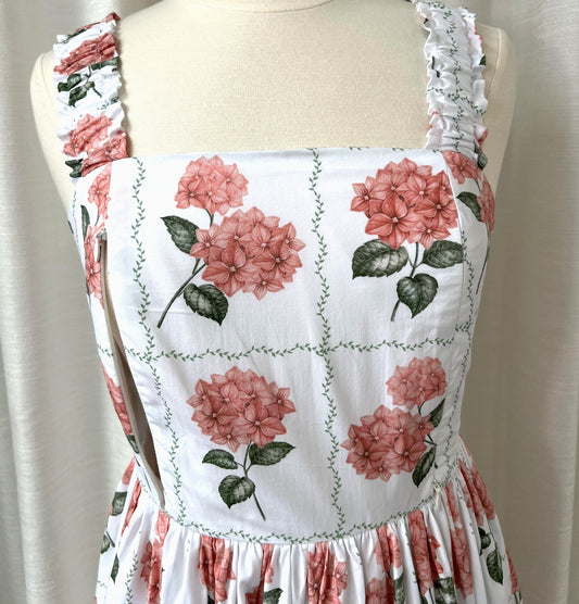 Kanya Maxi Dress with nursing zippers in Pink Hydrangeas (Final Sale)