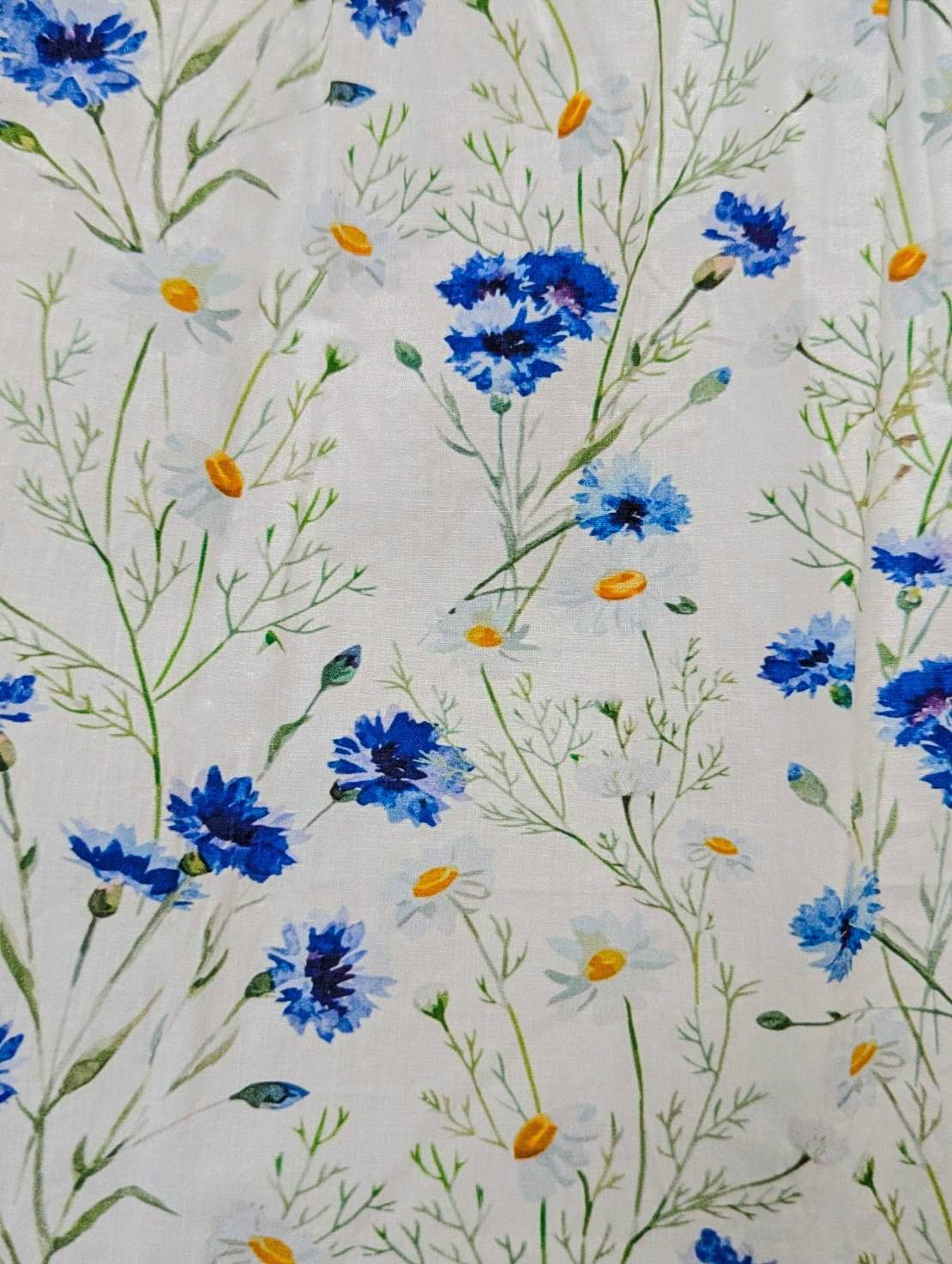 Versa Cotton Dress with Nursing Zippers in Blue Cornflowers