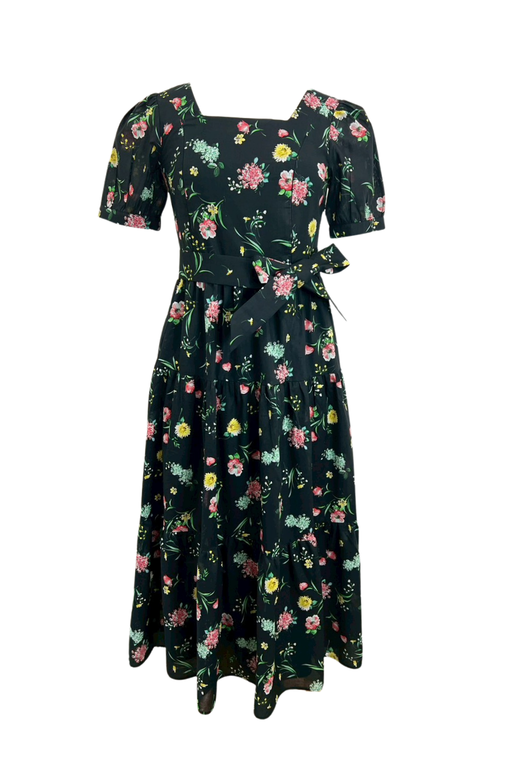 Versa Cotton Dress with Nursing Zippers in Sweet Black
