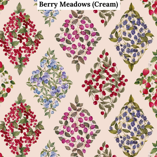 Little Angela Dress in Berry Meadows, Cream (Pre-order)
