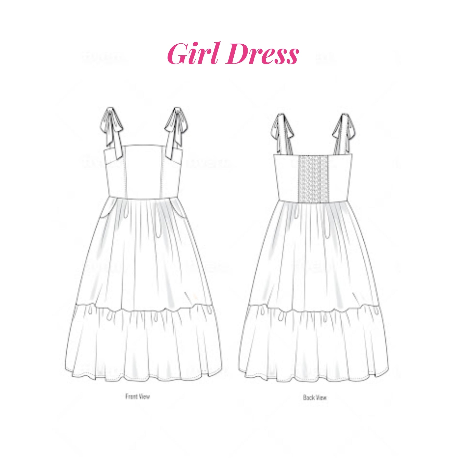 Custom Tie Shoulder Dress for Girls (with our fabric selection)