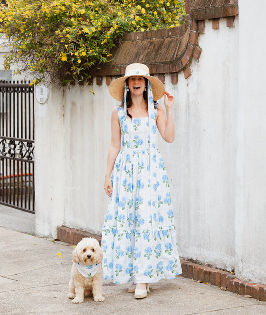 Kanya Dress in Blue Hydrangeas (Pre-order)