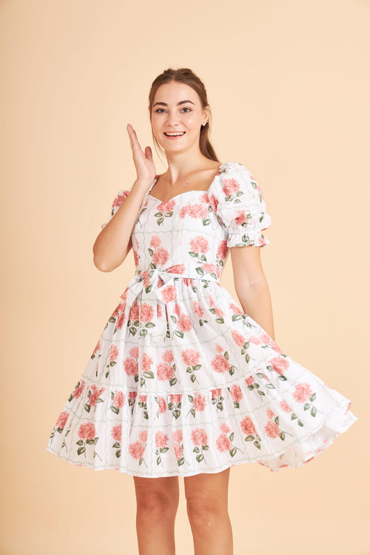Ann Dress in Pink Hydrangeas (Pre-order)