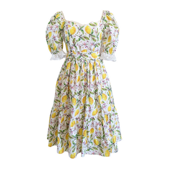 Lemon Midi Dress with nursing zippers (Ready-to-ship)